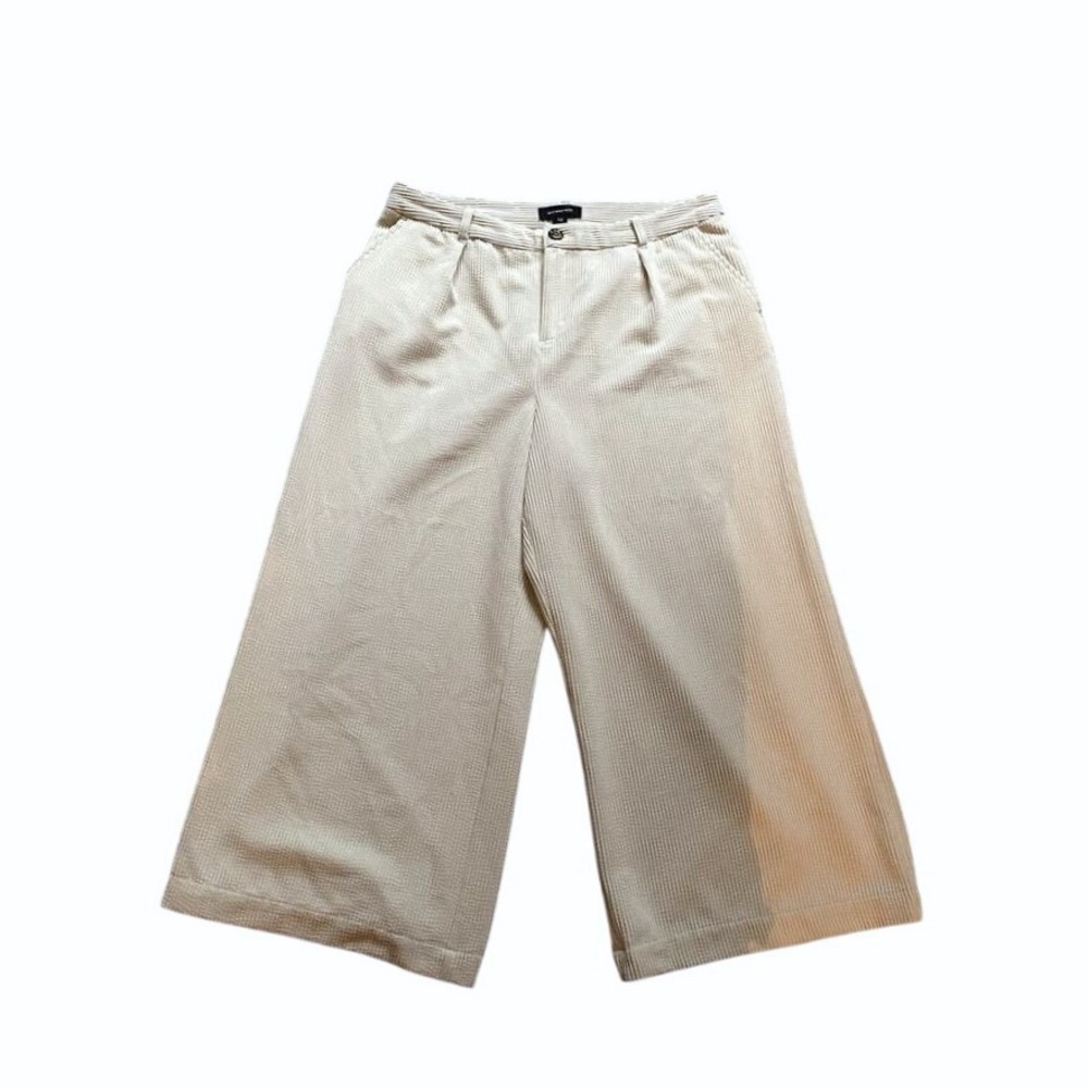 Wide Leg High Waist Corduroy Crop Pants Trousers‎ 16 Minimalist Preppy Boho Work